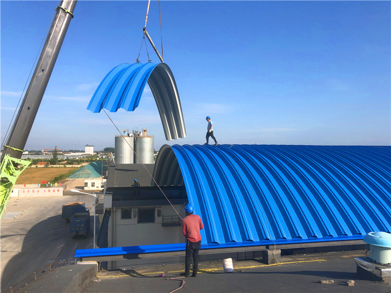 鹽城亭湖糧庫無梁拱形屋頂工程案例